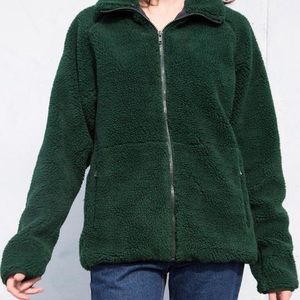 brandy melville green willow sherpa shearling jacket